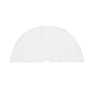 Detailed view of the diamond quilted white fabric with sparkling silver sequins on the tree skirt