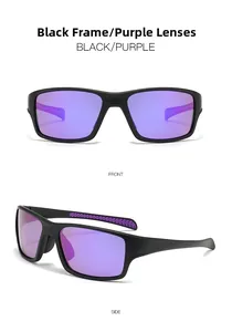 Détail de lunettes de soleil sport polarisées avec monture mate et verres violets