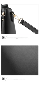 Detail of black leather bag showing golden plated hardware and scratch-resistant texture