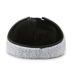 Winter thermal newsboy cap for men with earflaps and thick fleece lining in grey