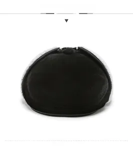 Front detail of plush winter flap hat with thick faux fur texture and buckle closure