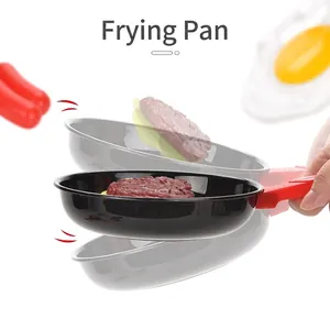 Kids' kitchen playset with realistic red frying pan and assorted simulation food pieces