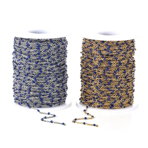 Titanium steel enamel bead chains in gold and silver finish for DIY jewelry making