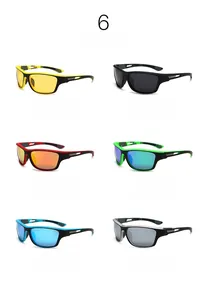 Detailed grid view showing 6 optional colors of polarized sports cycling sunglasses