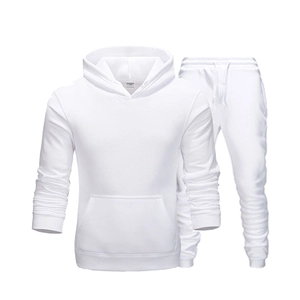 Casual Kapuzenpullover Und Hose Sportliches Outfit Baumwollmischung Fleece Pullover Langarm Unisex Activewear