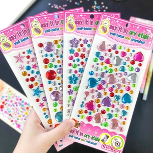 3D Crystal Gem Stickers Multi-Shape Acrylic Rhinestone Self-Adhesive Colorful For DIY Crafts Phone Decor Kids Reward