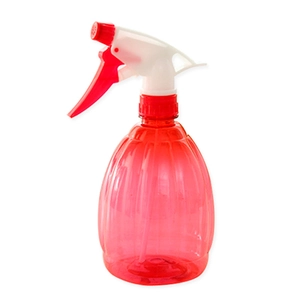 Red translucent manual pressure garden spray bottle for indoor plant watering and misting
