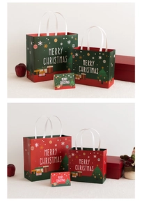 Bolsas de papel para regalos de Navidad con asas, embalaje festivo para obsequios y cajas.
