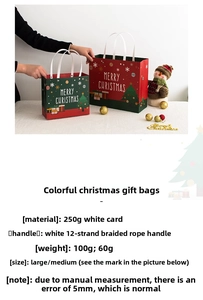 Bolsas de regalo de Navidad de papel con asa, embalaje festivo para presentes.