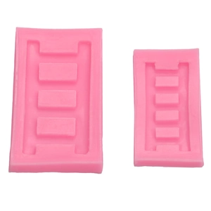 Pink silicone ladder molds for fondant and chocolate cake decoration in two sizes
