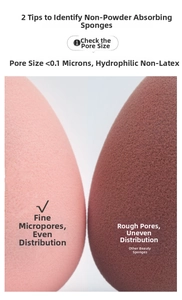 Detailed comparison of hydrophilic non-latex makeup sponges showing pore texture and density