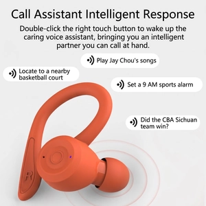 Sport earhook wireless Bluetooth headphones in vibrant orange with matte finish