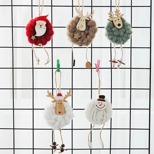 Handmade Wool Felt Christmas Ornament Santa Snowman Reindeer Hanging Decor For Christmas Tree Xmas Party Home Decoration Gift