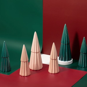 Nordic Ceramic Christmas Tree Reindeer Ornaments Glazed Minimalist Tabletop Festive Home Decor Figurines