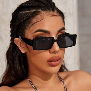 Square Sunglasses UV400 Protection Retro Rectangular Wide Frame Hip Hop Street Style Fashion For Women And Men