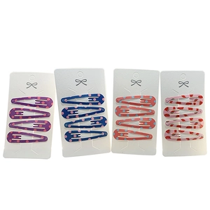 6cm high-quality lacquer hair clips set with colorful polka dots and watermelon patterns