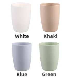 Detail showing minimalist matte finish cups in white khaki blue and green pastel tones