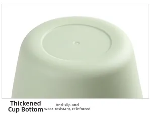 Detail view of thickened light green cup bottom featuring anti-slip and wear-resistant design