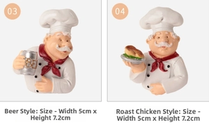 Detail of chef plug hooks in beer and roast chicken styles with 5cm by 7.2cm dimensions