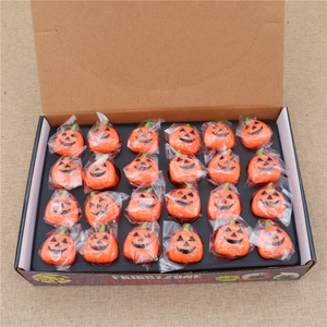 24-piece box of orange LED pumpkin rings for Halloween parties and gifts