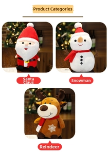 Weihnachts Plüschtier Set mit Weihnachtsmann, Schneemann und Rentier Puppen Dekor.