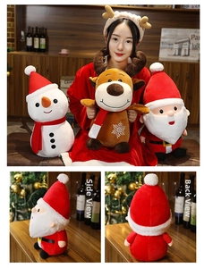 Weihnachts Plüschtier Set mit Weihnachtsmann, Rentier und Schneemann für Feiertag decoration.