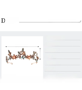 Detailed specs of Baroque antique copper crown with faux pearls and rhinestones