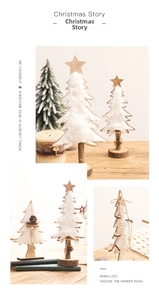 Miniature white felt Christmas tree ornament with wooden star topper and natural pinecone