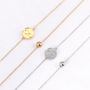 Minimalist double-layered stainless steel infinity necklaces in gold and silver finish