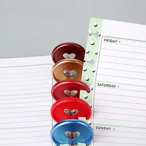 35mm frosted heart disc-bound planner rings with adjustable colorful loose-leaf pages
