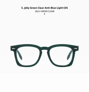 Close-up of jelly green oversized sunglasses frame with silver metal hinge details