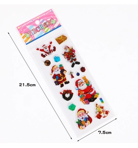 Detailed view of Christmas 3D puffy stickers with dimensions of 21.5cm by 7.5cm