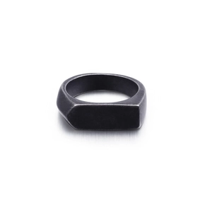 Men Signet Ring Stainless Steel Geometric Square Face Minimalist Hip Hop Streetwear Punk Jewelry
