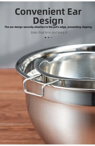 Detail of 304 stainless steel melting pot with fixed hook for bain-marie use