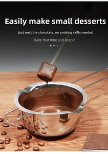 Detail of 304 stainless steel double pour spouts melting pot for chocolate and wax