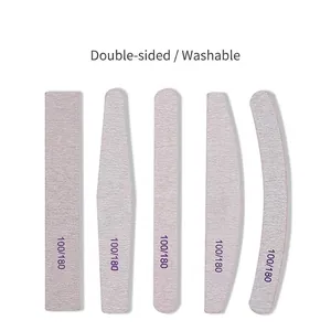 Limas De Uñas Profesionales De Doble Cara Lavables Amortiguador De Papel De Lija Gris Para Manicura Pedicura Uñas Naturales De Acrílico