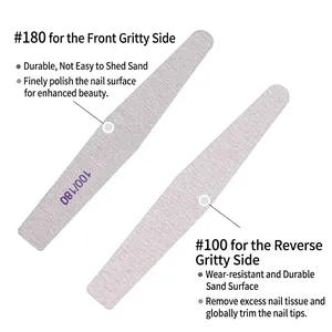 Limas de uñas de doble cara grano 100/180 con forma de diamante para manicura pro
