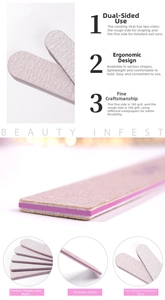 Detalle de lima de uñas de doble cara 100/180 con grosor de 0,4 mm para manicura DIY