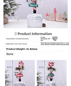 Detailed Christmas spade wall decor with Noel text, pine needles, berries and dimensions