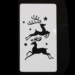 Christmas reindeer drawing stencil and stars cutout template for DIY painting and baking