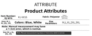 Detailed chart showing polyester fabric options and size specifications for the athletic hoodie