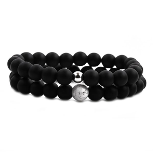 Beaded Bracelet Lava Stone White Turquoise Matte Beads Metal Crown Elastic Chakra Healing Energy Yoga Reiki Retro Men Women