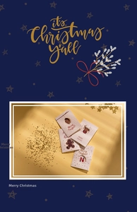 Detail view of 4 festive Christmas gift cards featuring reindeer and gingerbread designs