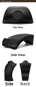 Multiple views of a matte black bust stand for necklace and jewelry display