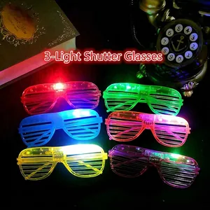 Set of 6 colorful LED shutter shades in red green blue pink yellow and purple