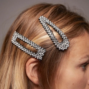 Horquillas para el Pelo de Aleación de Moda con Strass Pasadores BB Geométricos Elegante Pinza Lateral Accesorios de Peinado para Mujer