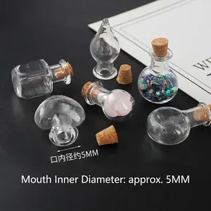 Mini bouteilles en verre de formes variées avec bouchons pour loisirs créatifs et bijoux