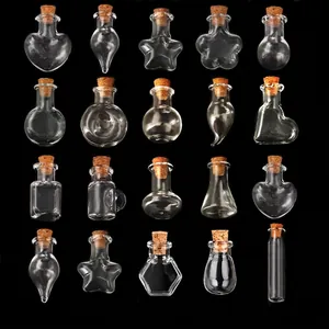 Lot de mini bouteilles en verre avec bouchons en liège pour bricolage et déco