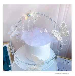 Elegant fairy crystal butterfly iron cake topper set for wedding birthday party decorations