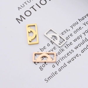 Hollow rainbow cloud titanium steel pendants in gold, silver, and rose gold finishes